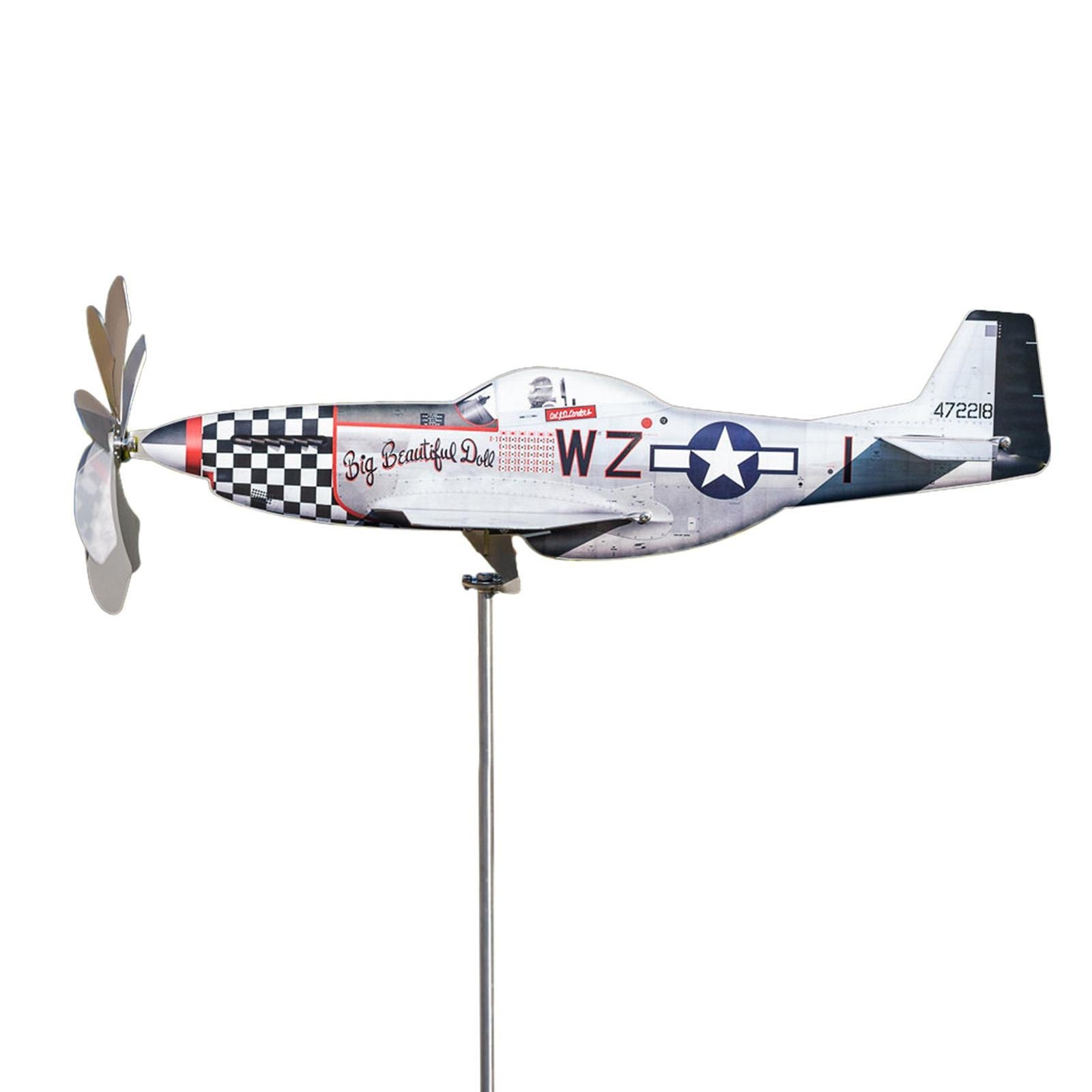 White Plane Garden Wind Spinner Plane Metal Airplane Decoration For Outdoor Roof gallery