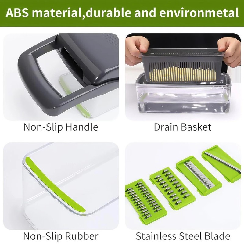 Multi Function 14 In 1 Vegetable Chopper Onion Dicer Fruit Cutter Kitchen Slicer gallery