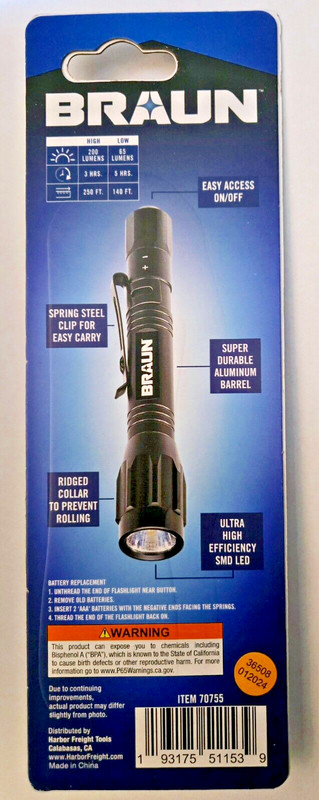 Pocket Pan Flashlight Tactical Portable Small Work Light 200 Lumen 250 Ft range gallery