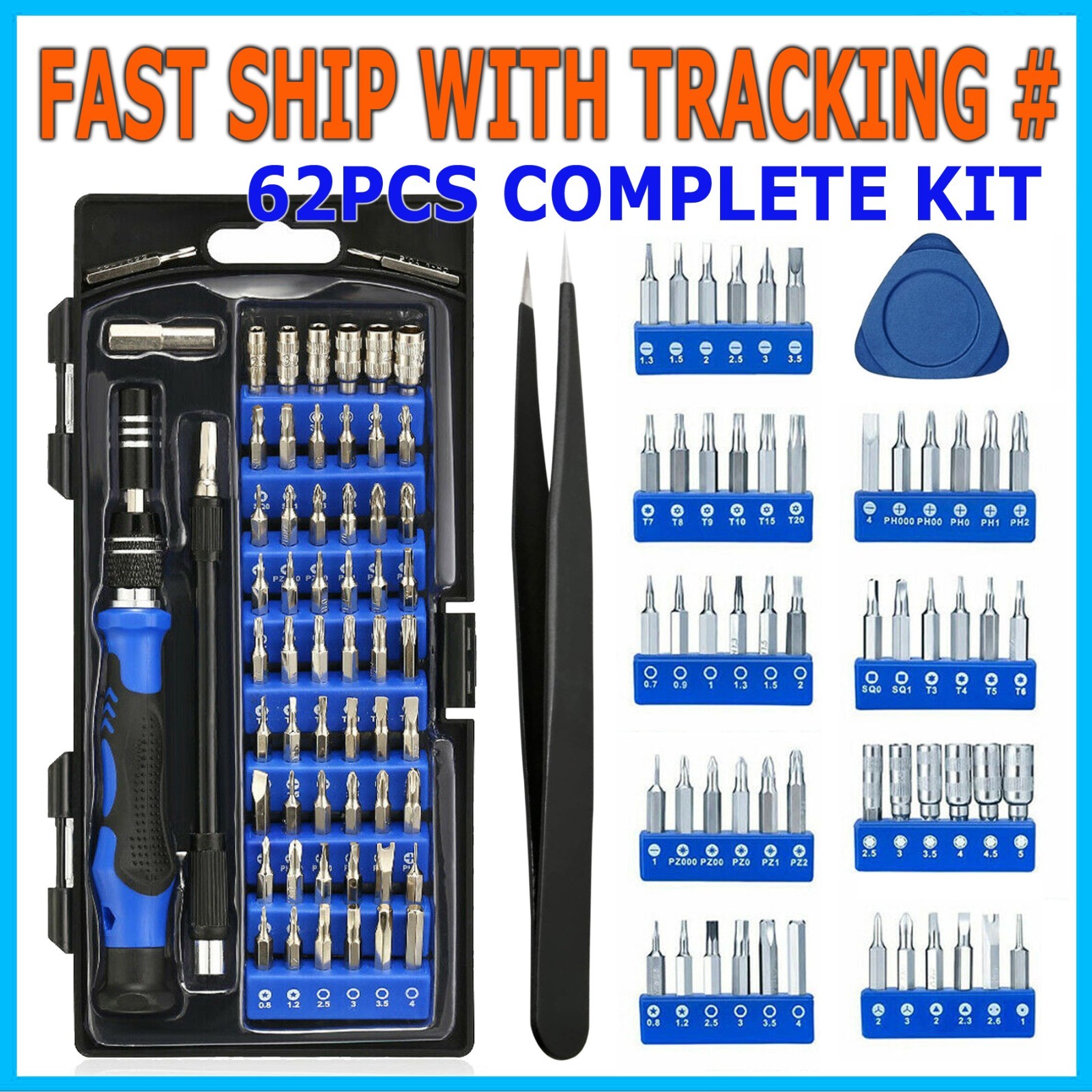 63 in 1 Precision Screwdriver Set Computer Repair Tool Kit Acssart Magnetic Bit gallery