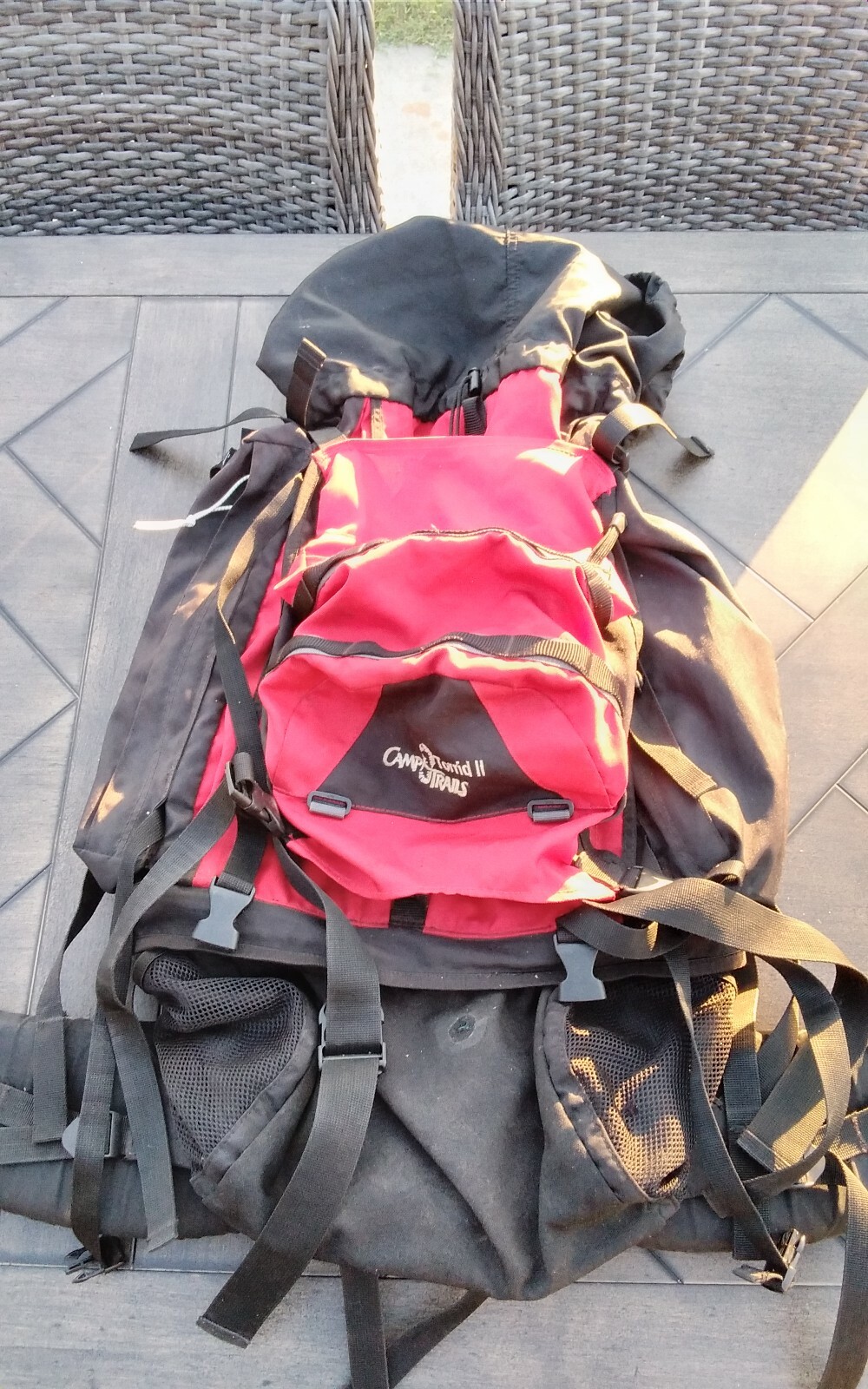 Camp Torrid 2 Trails Hiking Camping Backpack Metal Frame Red Used