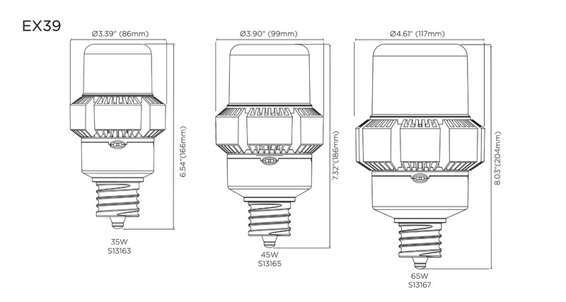 Satco LED HID Replacement 100-277 Volt Medium E26 Exclusionary Mogul Screw EX39 gallery