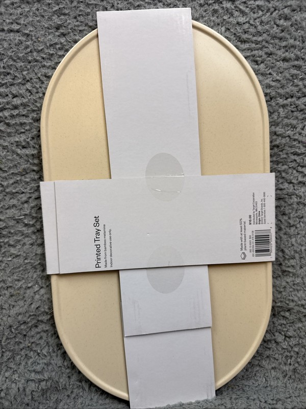 2x Room Essentials 3pk Melamine Trays with Wood Decal Natural Wood gallery