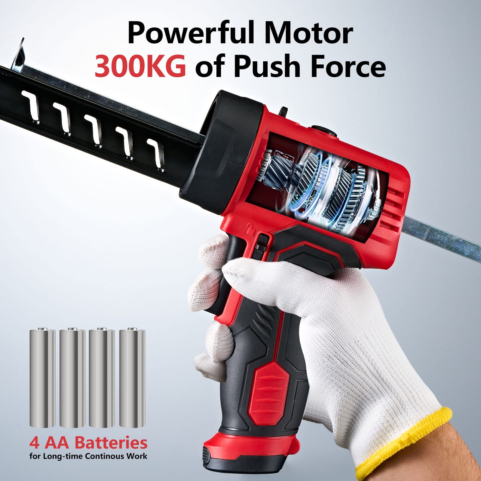Caulk Gun, Non-Drip Electric Caulking Gun with 300 KG Thrust, Cordless Silico. gallery