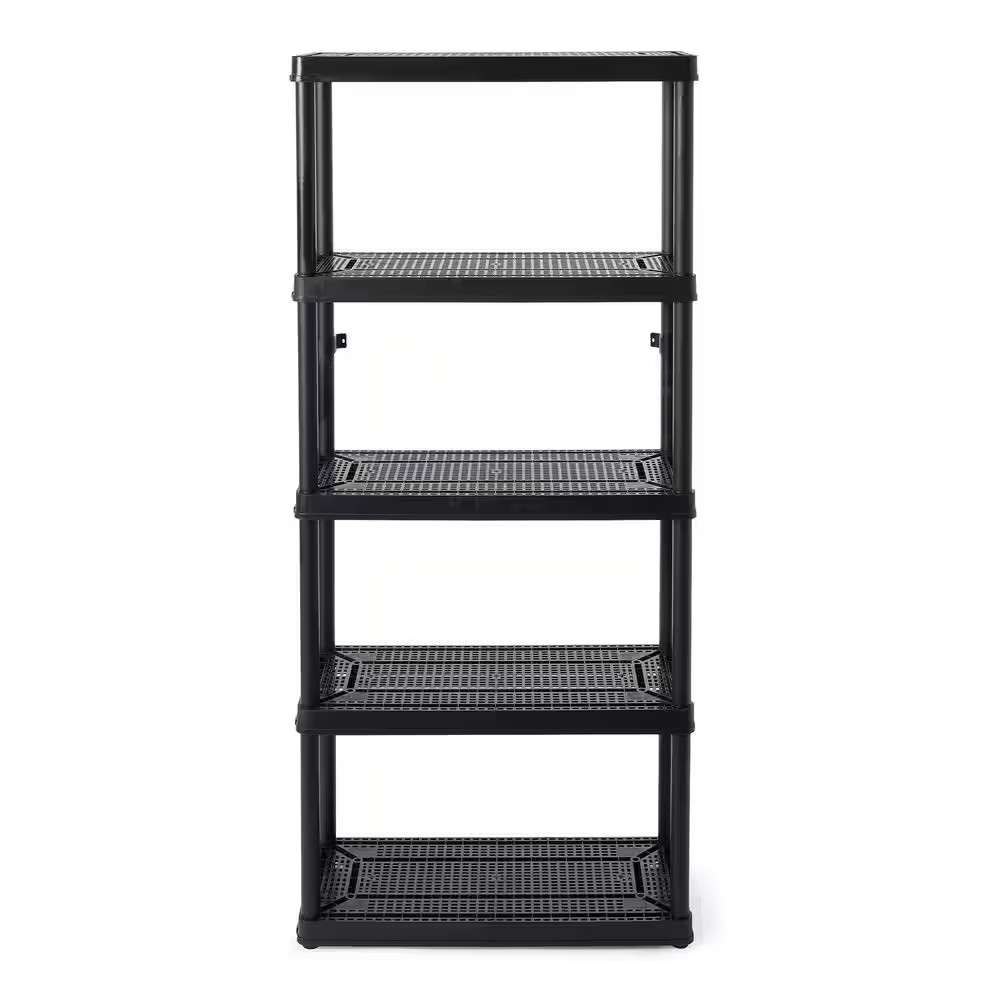 Black 5-Tier Plastic Garage Storage Shelving Unit (32 In. W X 72 In. H X 14 In. gallery
