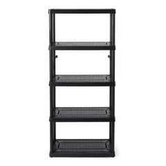 Black 5-Tier Plastic Garage Storage Shelving Unit (32 In. W X 72 In. H X 14 In.