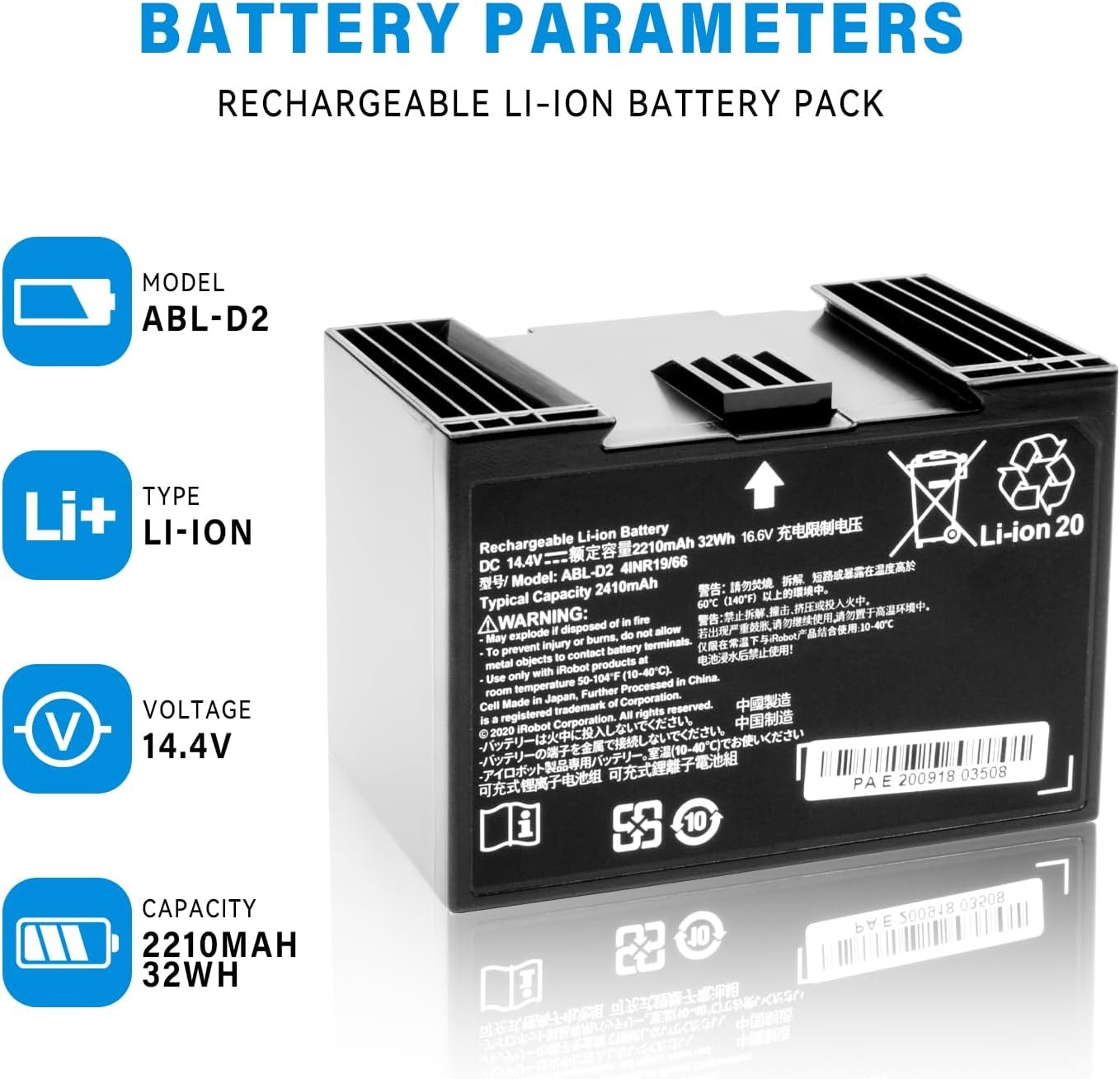 ABL D2 Battery for iRobot Roomba j7 i7 i6 i8 j7 j7550 i4 i4 i4150 i6 i8 i8 gallery