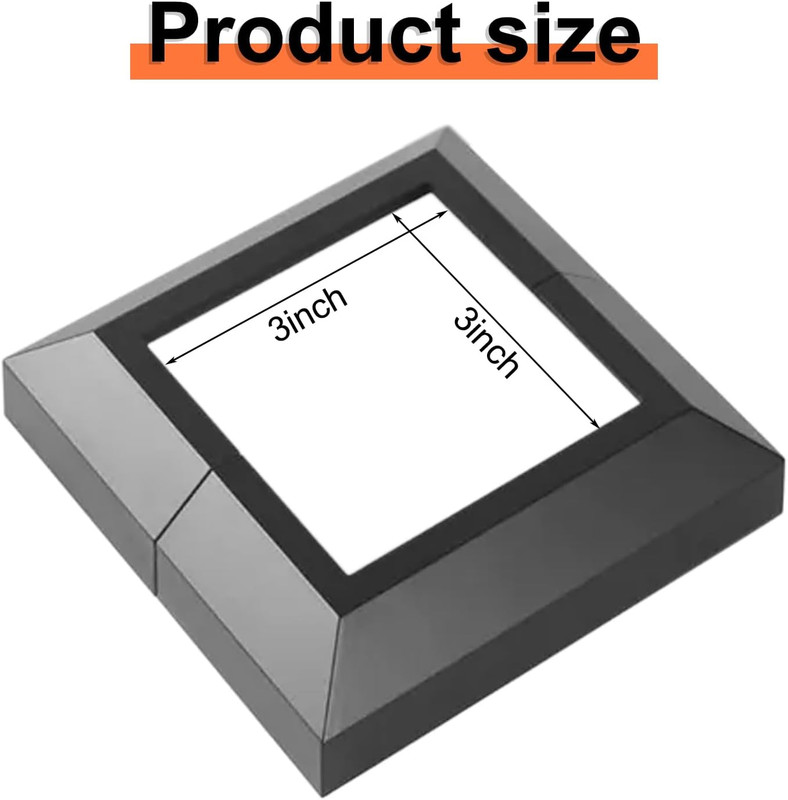 Aluminum Split Post Base Cover, 4 Pack Deck Post Base Cover for 3"X3" gallery