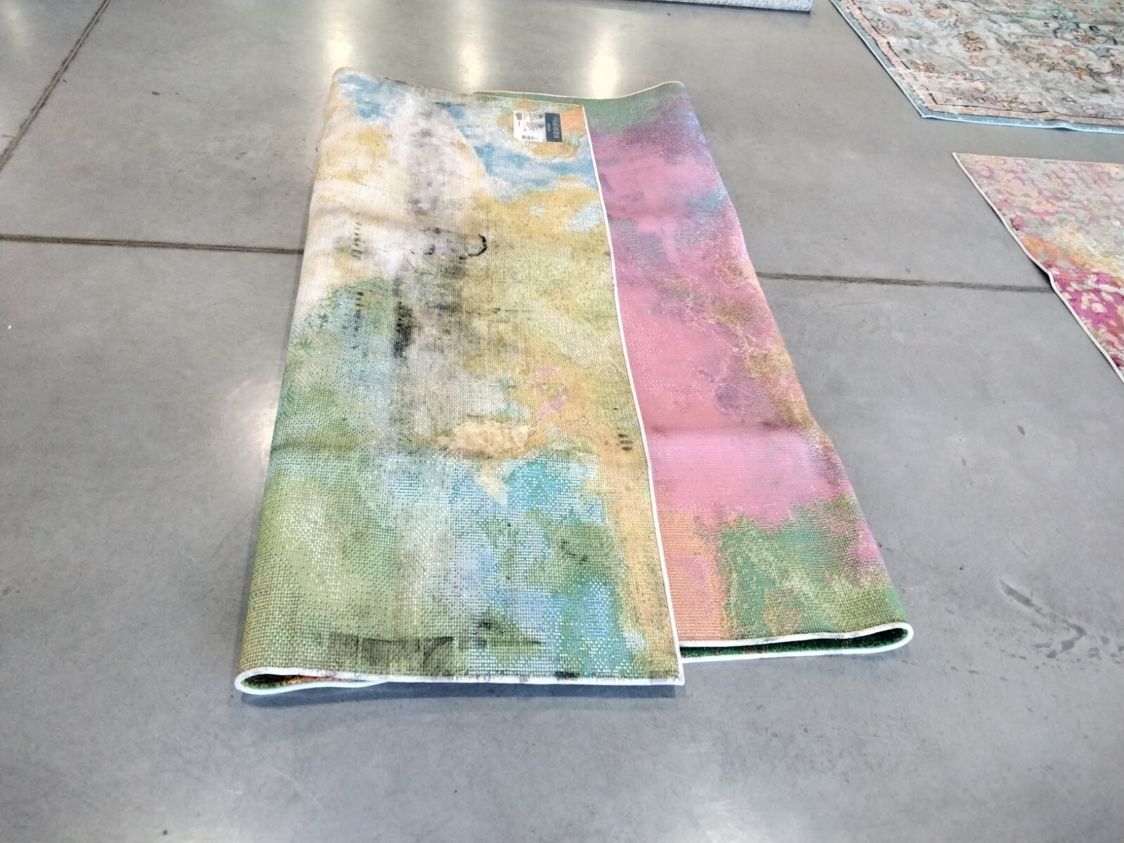 ORANGE / GREEN 6'-7" X 9' Back Stain Rug, Reduced Price 1172744221 WTC619D-6 gallery