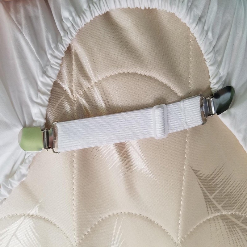 Durable Bed Sheet Holder Straps - 4 Pack Adjustable Elastic Suspender Fasteners gallery