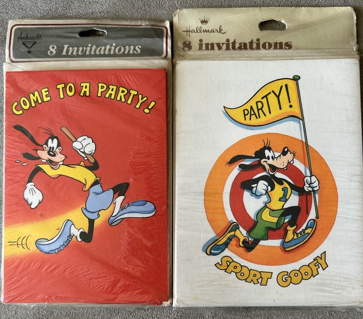 Sport Goofy Party Invitations Vtg 2 Different Packages 16 Total Running gallery