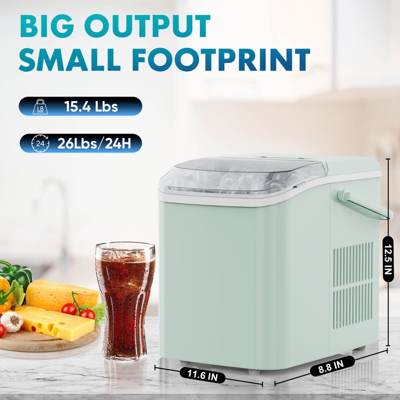 Portable Countertop Bullet Ice Maker with Ice Scoop - 26lbs of Ice in 24 Hours gallery