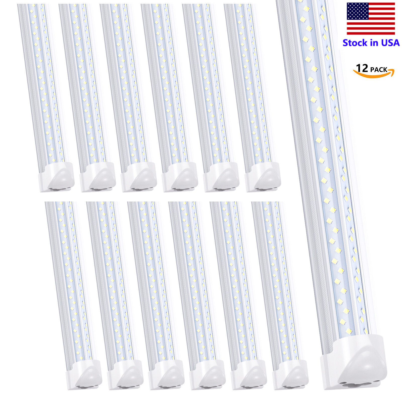 Linkable LED Shop Light Fixture 8FT T8 LED Tube Light 120W 14400LM Garage Light gallery