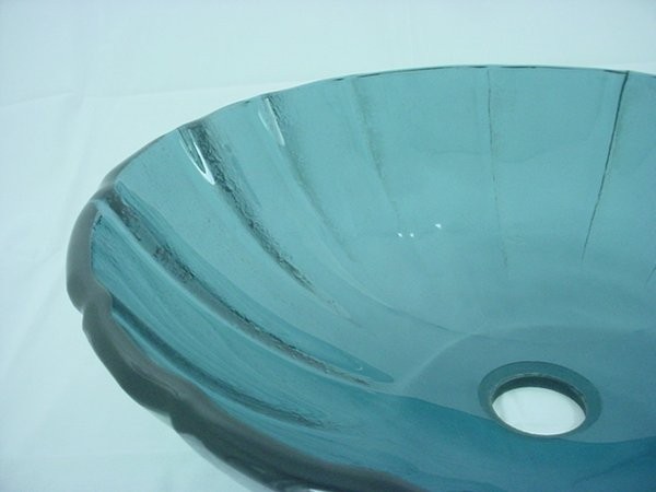 Decolav 1090-BL 17" Blue Pinwheel Non-Tempered Glass Vanity Vessel Sink Bowl gallery