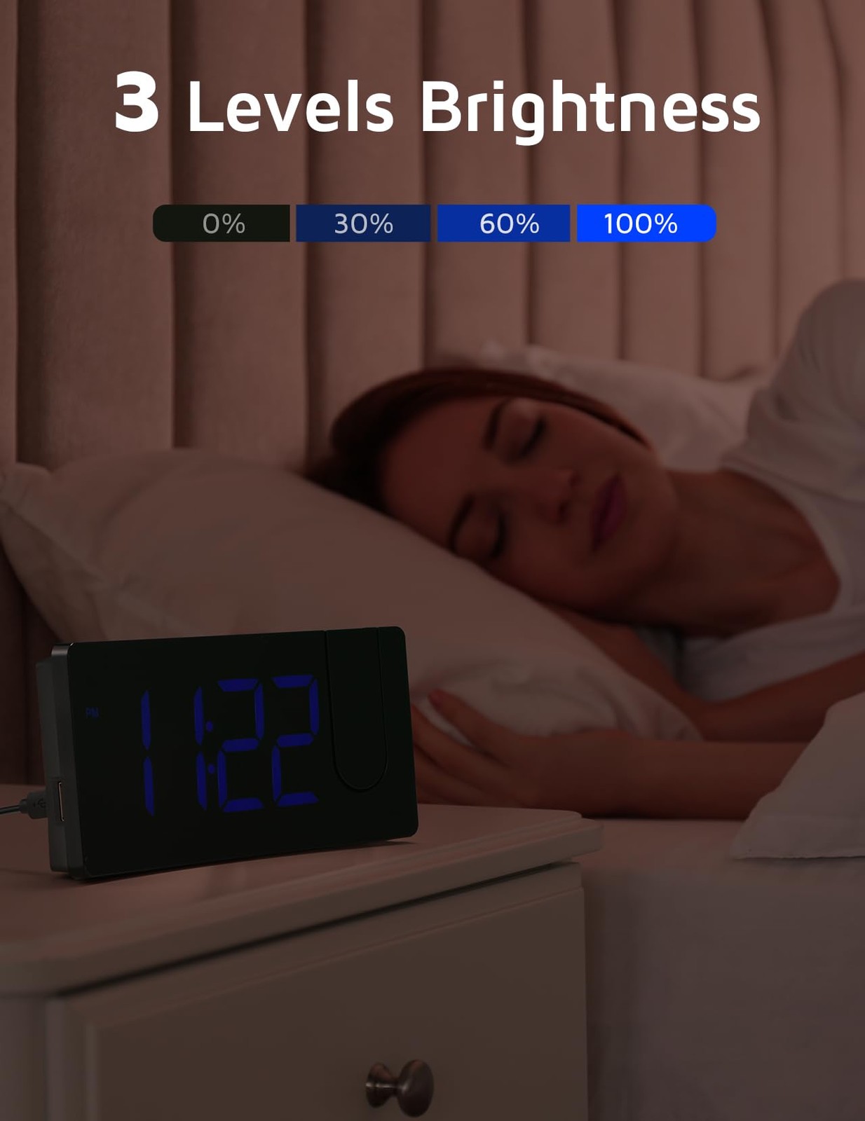 Projection Alarm Clock, Digital Clock with 180Â° Rotatable Projector gallery