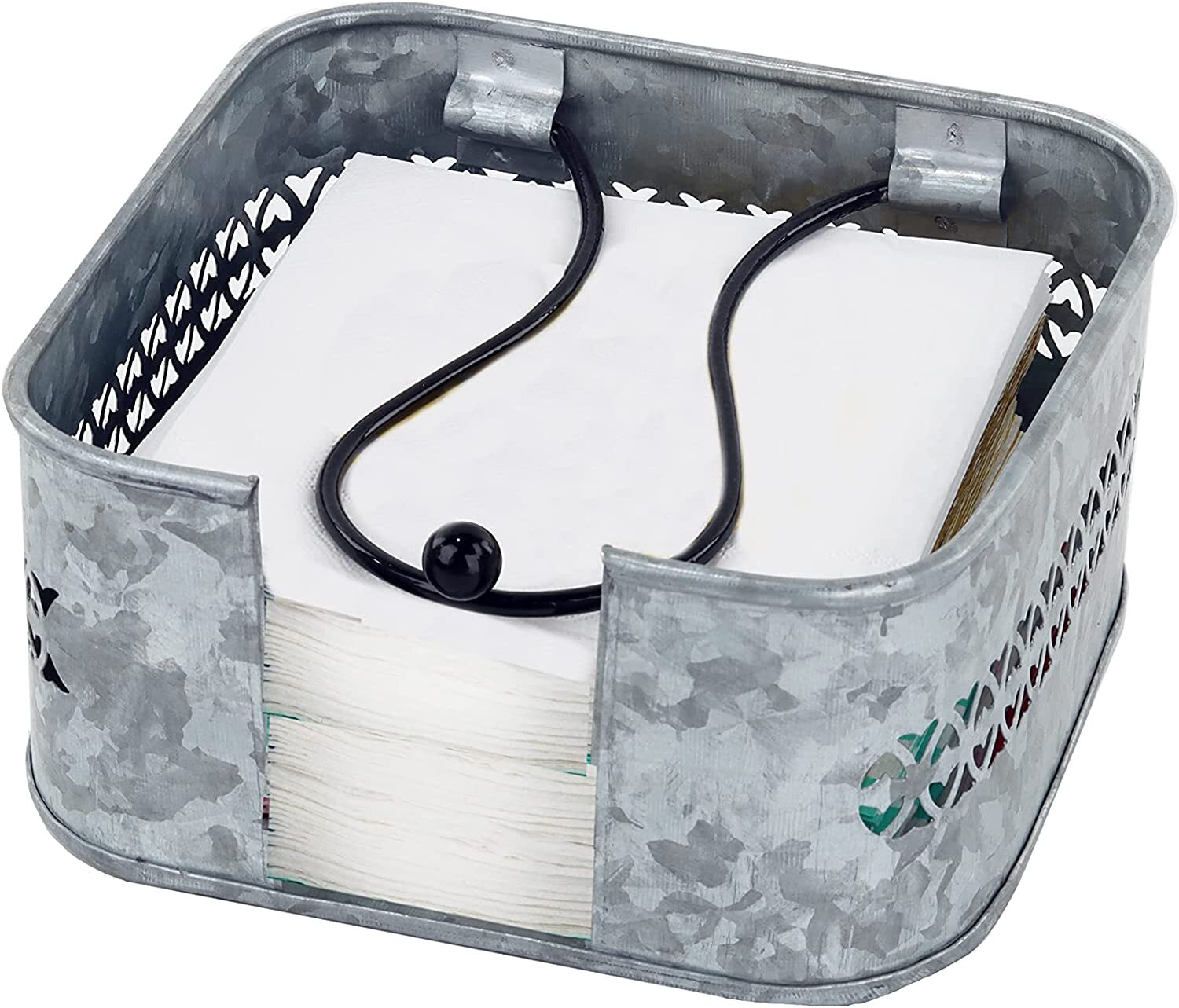 Galvanized Metal Napkin Holder - Cocktail Napkins gallery