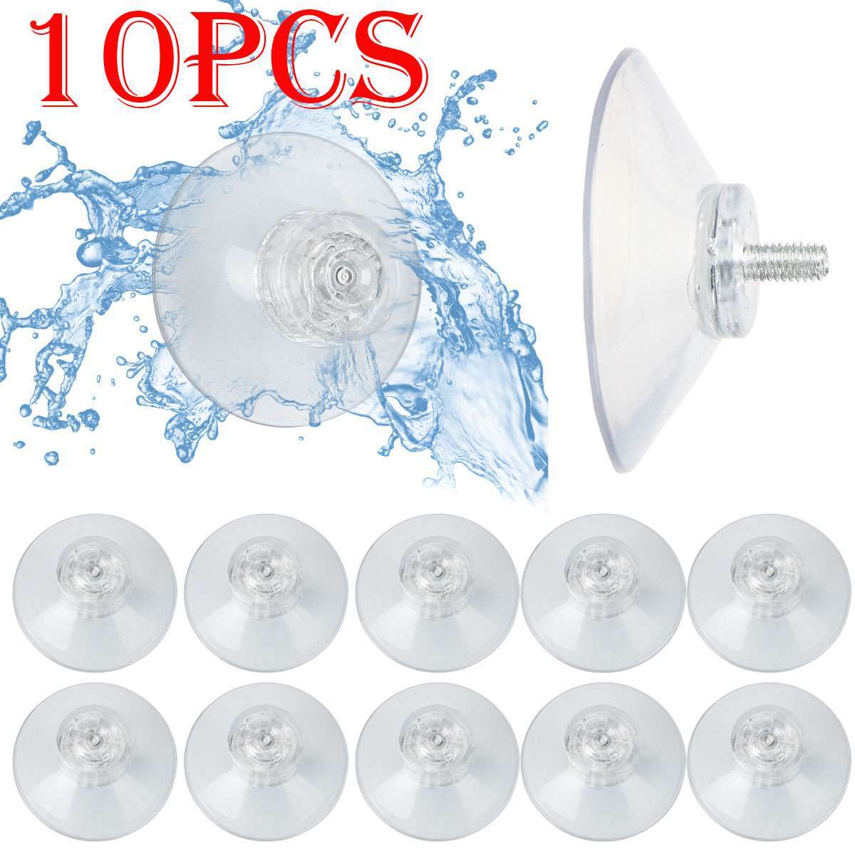 10PCS Strong Suction Cups with Screw Rod 1.8" Clear For Kitchen Glass Window gallery