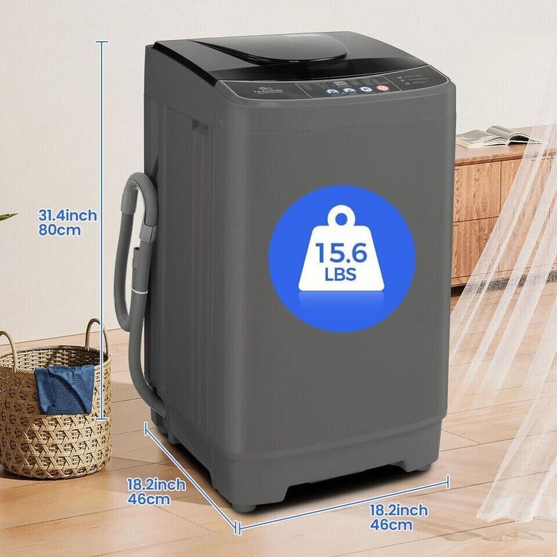 Washing Machine 15.6Lbs Full Automatic Compact Laundry Washer for Home Dorms Rv gallery