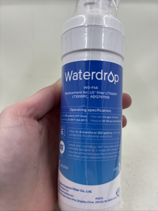 Waterdrop Replacement Refrigerator Water Filter WD-F46 for LG LT1000 gallery
