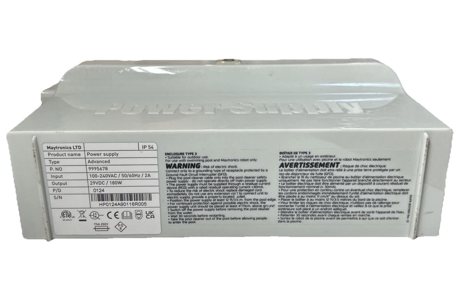 Maytronics Dolphin Power Supply Diagnostic DC 9995678 29V 180W 100-250V IP54 gallery