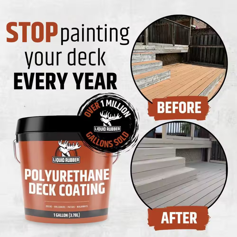 Polyurethane Deck Coating 4 Gal. 10X Stronger than Paint - Sealant for Pool Deck gallery