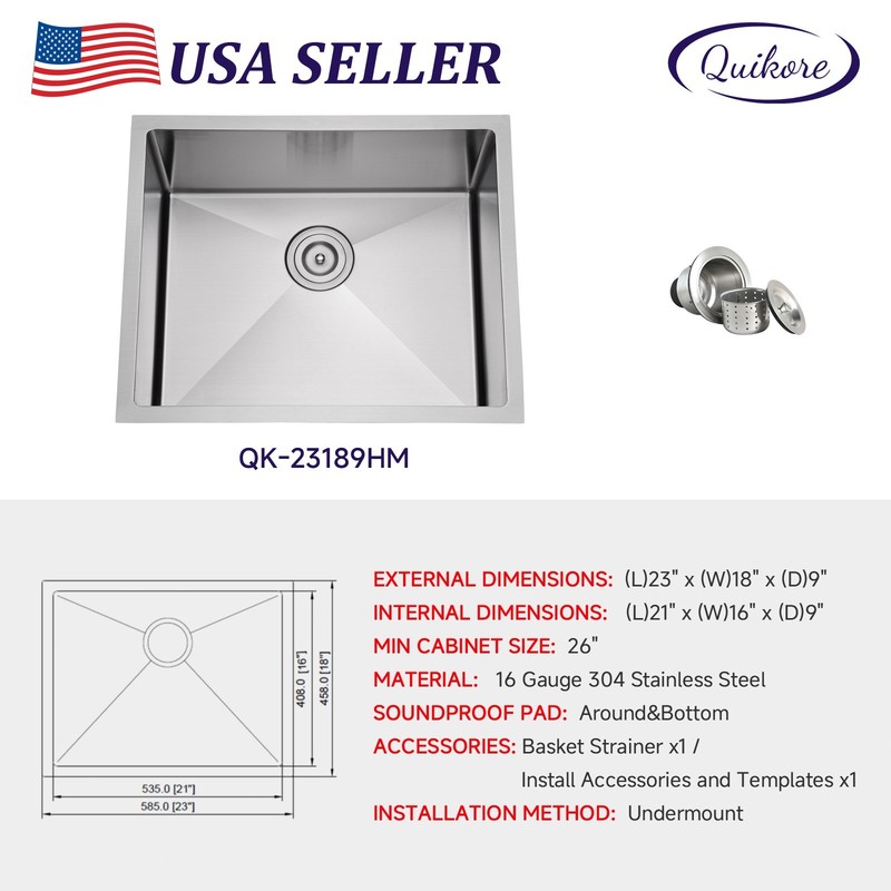 Quikore Rectangular Handmade Multiple Sizes & Colors & Styles Kitchen Sink gallery