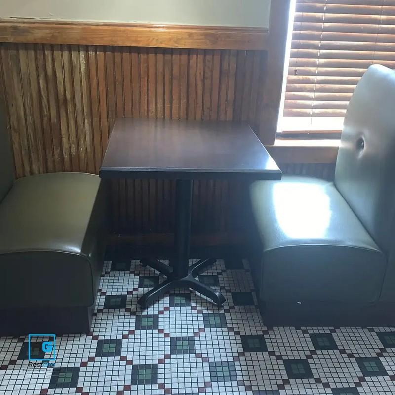 (4) 30" x 27" Rectangular Booth Table with X-Base Pedestal gallery