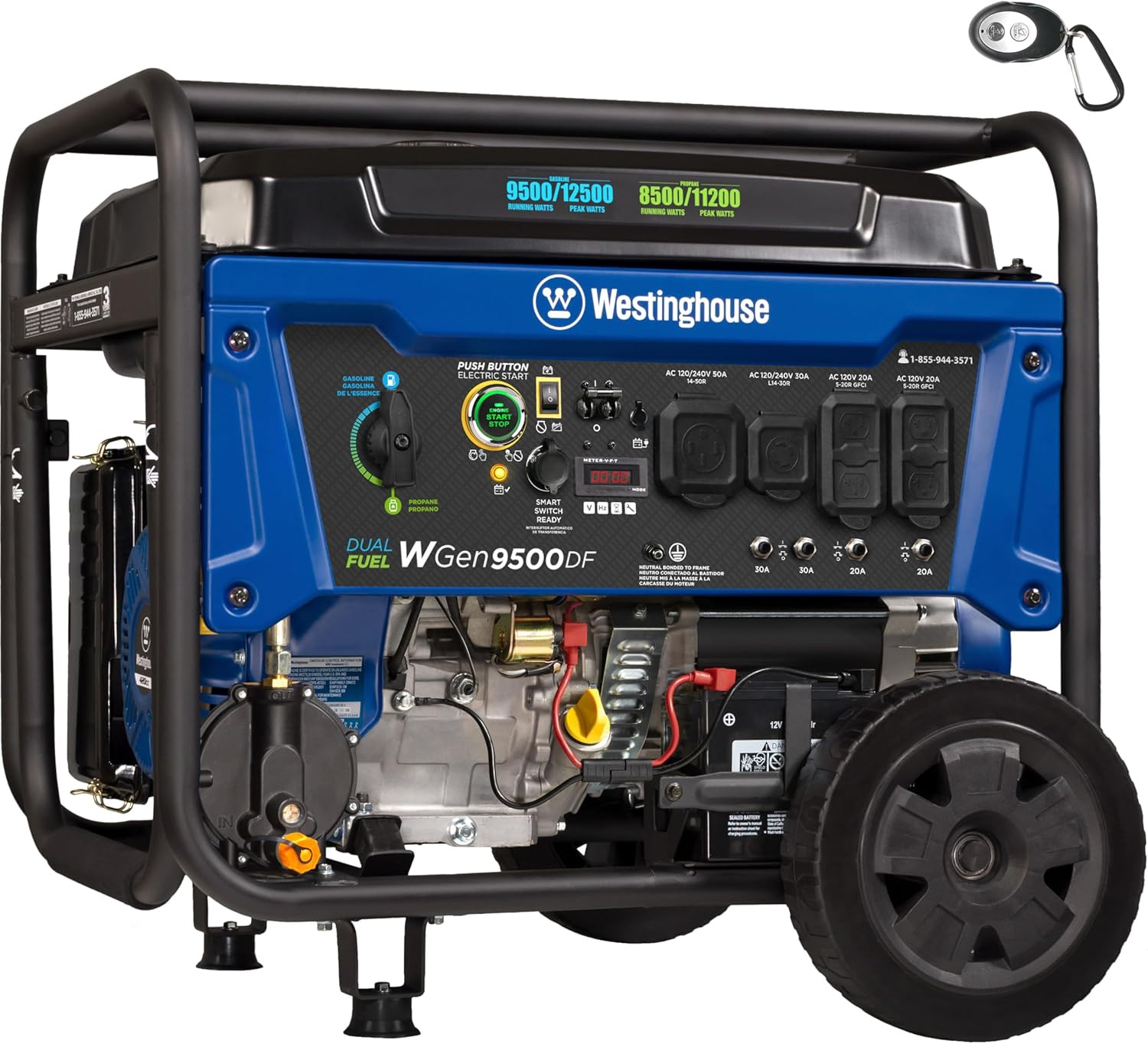12,500-Watt Portable Dual Fuel Generator Remote Start Gas Propane Electric Start gallery