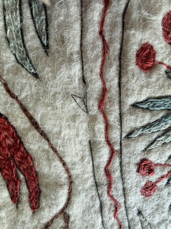 FELTED WOOL RUG-BLANKET-THROW. MULTI COLOURED FLORAL 34 X 62 gallery