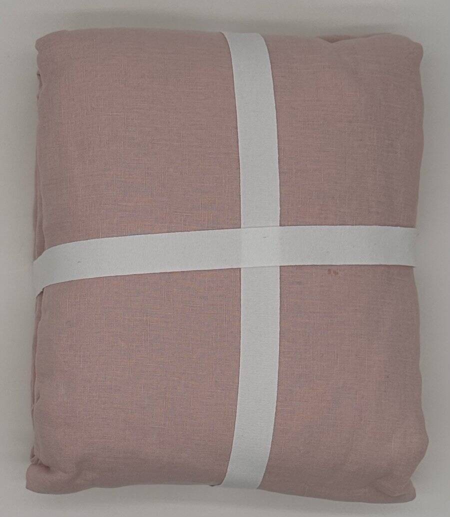Pottery Barn Belgian Flax Linen FULL / QUEEN Duvet Cover ~ Soft Rose / Pink gallery