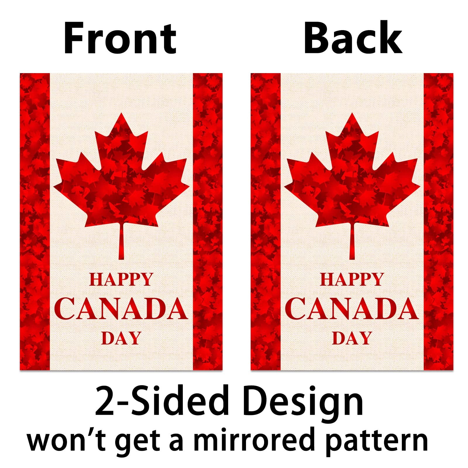 Happy Canada Day Garden Flag Maple Leaf Canadian National Day Holiday Vertica... gallery