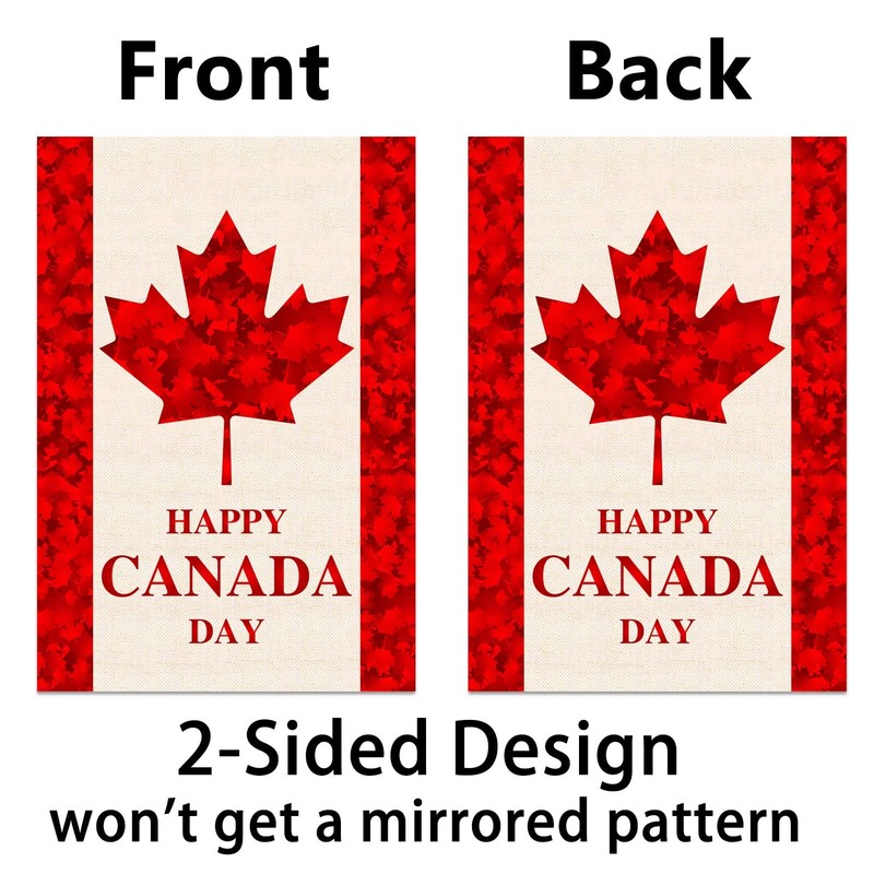Happy Canada Day Garden Flag Maple Leaf Canadian National Day Holiday Vertica... gallery