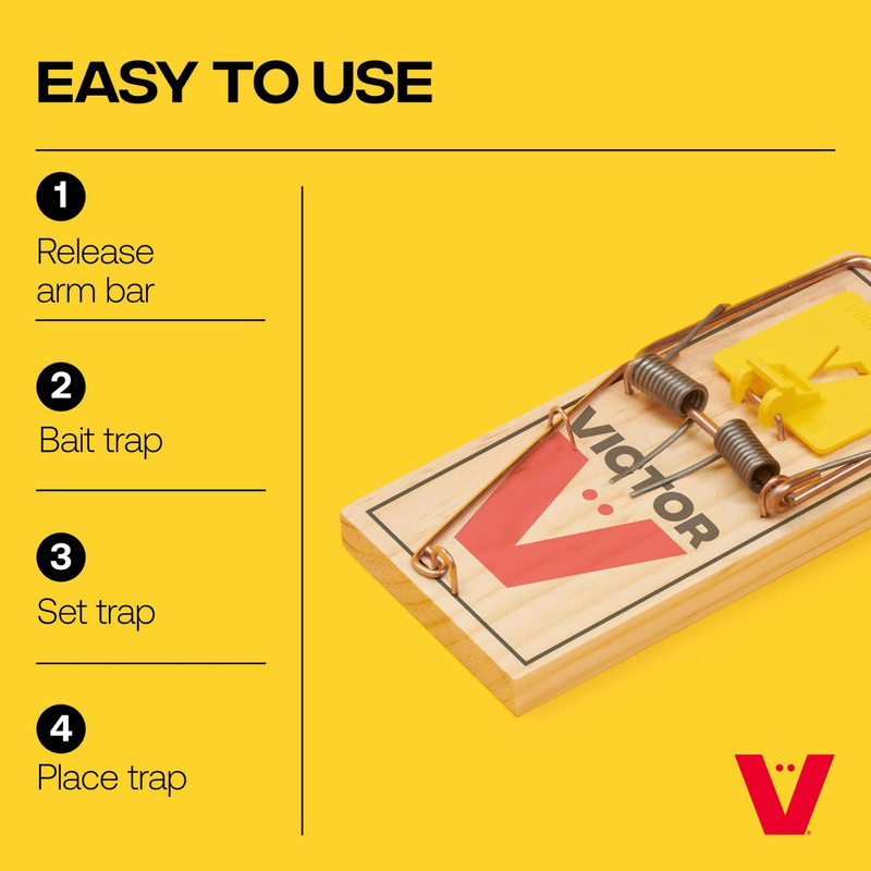 (4 pack) Victor Easy Set Extended Trigger Rat Trap - Wooden Rat Trap gallery