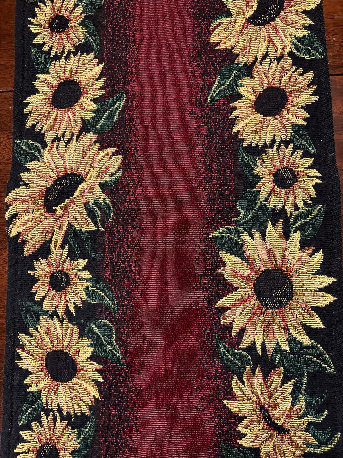 🍂🍂🍂 12” x 70" Fall Autumn Tapestry Sunflower Table Runner ~ Beautiful 🍂🍂🍂 gallery
