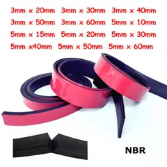 1/2/5/10m Solid Nitrile Rubber Strip Black Self Adhesive Backed NBR Seals Gasket
