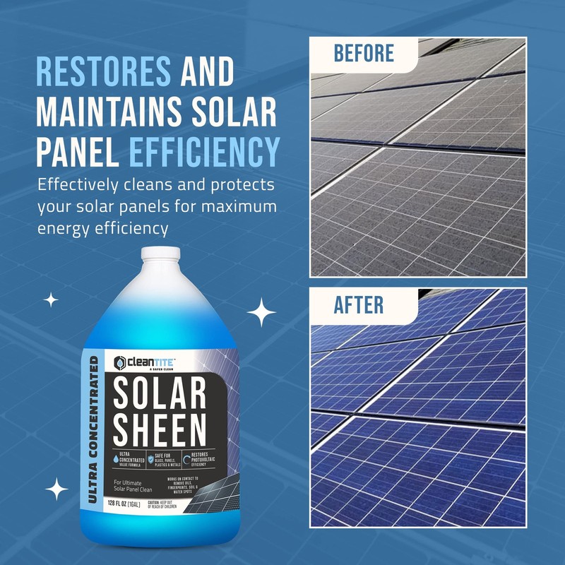 CLEANTITE Solar Panel Cleaner 1 Gallon (Makes 512 G) - 128 Fl Oz (Pack of 1) gallery