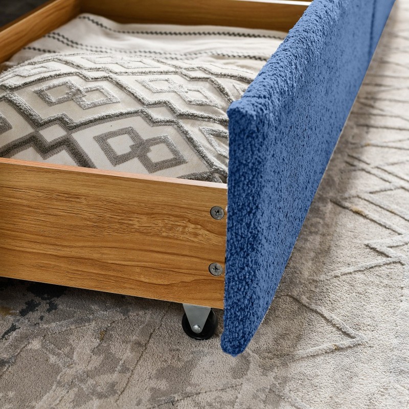 Queen Boucle Tufted Daybed Sofa, 2 Drawers, 88" gallery