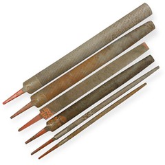 Simonds 12, 14, 17 in Mixed Flat, Round and Half Round File Set, 6 Pcs, USA