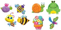 Dragonfly Snails Frog Bee Butterfly Flowers Garden Bugs Foil Mylar Ballloons