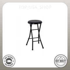 Mainstays 24″ Vinyl Padded Folding Stool, Black