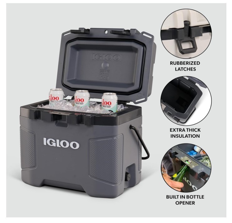 Igloo Trailmate Cooler | Insulated Hard Shell Ice Chest Carbonite gallery