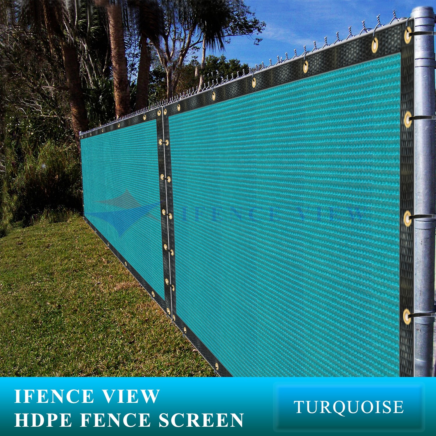 Ifenceview 16 FT Width Turquoise Green Fence Privacy Screen Canopy Patio Top gallery