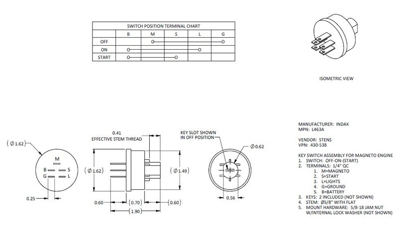 universal ignition switch with key set gallery