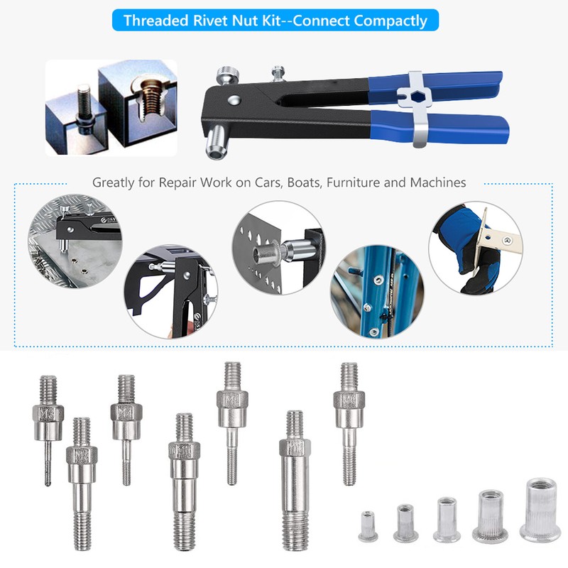 110Pcs Threaded Nut Rivet Gun M3-M12 Insert Tool Riveter Rivnut Nutsert Riveting gallery