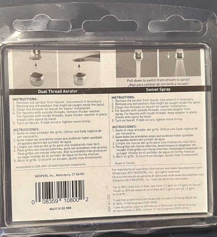 NEOPERL 741372 Water Conservation Flow Restrictors Aerator Pack 37.0120.98 gallery