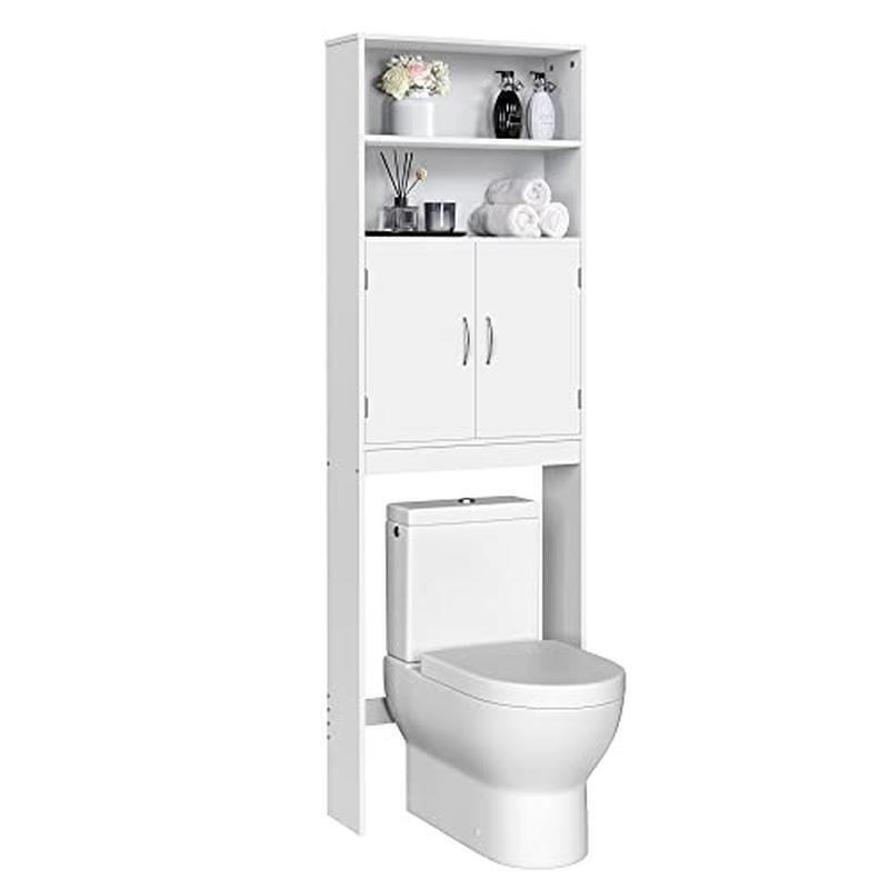 Over-The-Toilet Organizer Storage Cabinet Adjustable Shelves Space Saver 77in H gallery