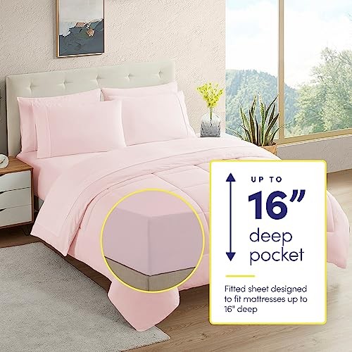 5 Piece Comforter Set Bag Solid Color All Season Soft Down Alternative Blanke... gallery