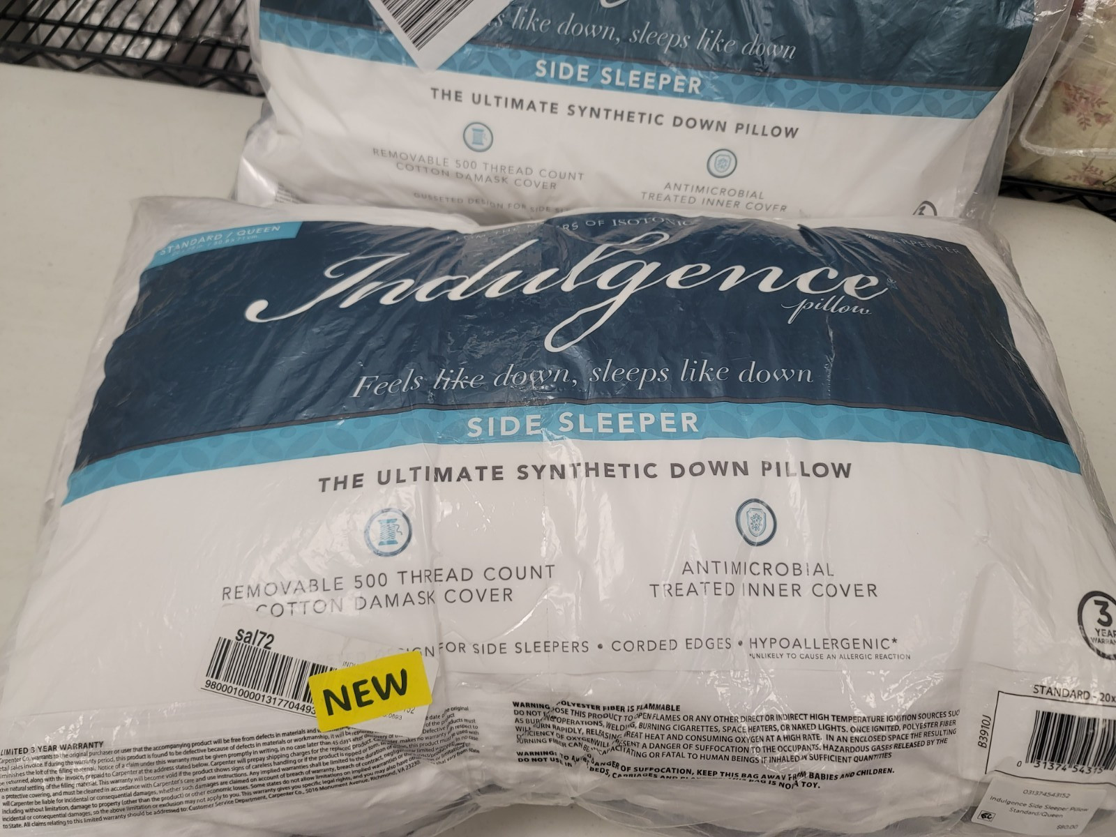 Indulgence by Isotonic 500 TC. 100% Cotton Cover Side Sleeper Pillow- Queen Pair gallery