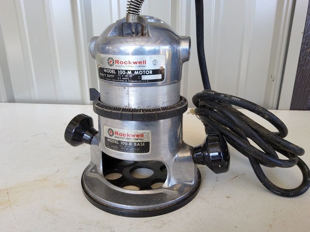Rockwell Model 100-M Motor and 100-B Base Router Vintage