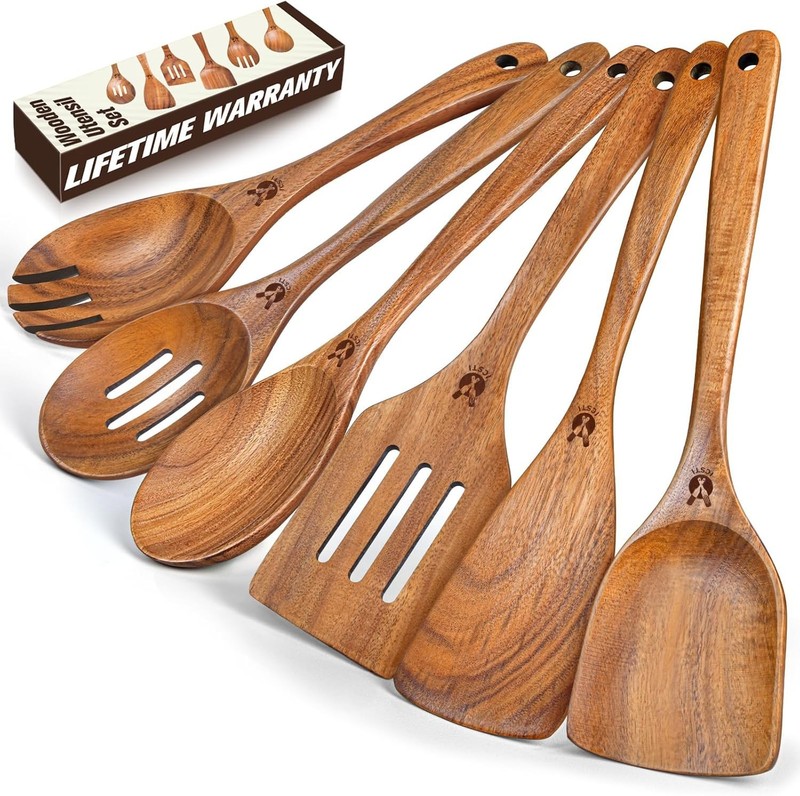 Wooden Cooking Utensils Set 6 Pcs Kitchen Spoons Spatula Wooden Utensils gallery